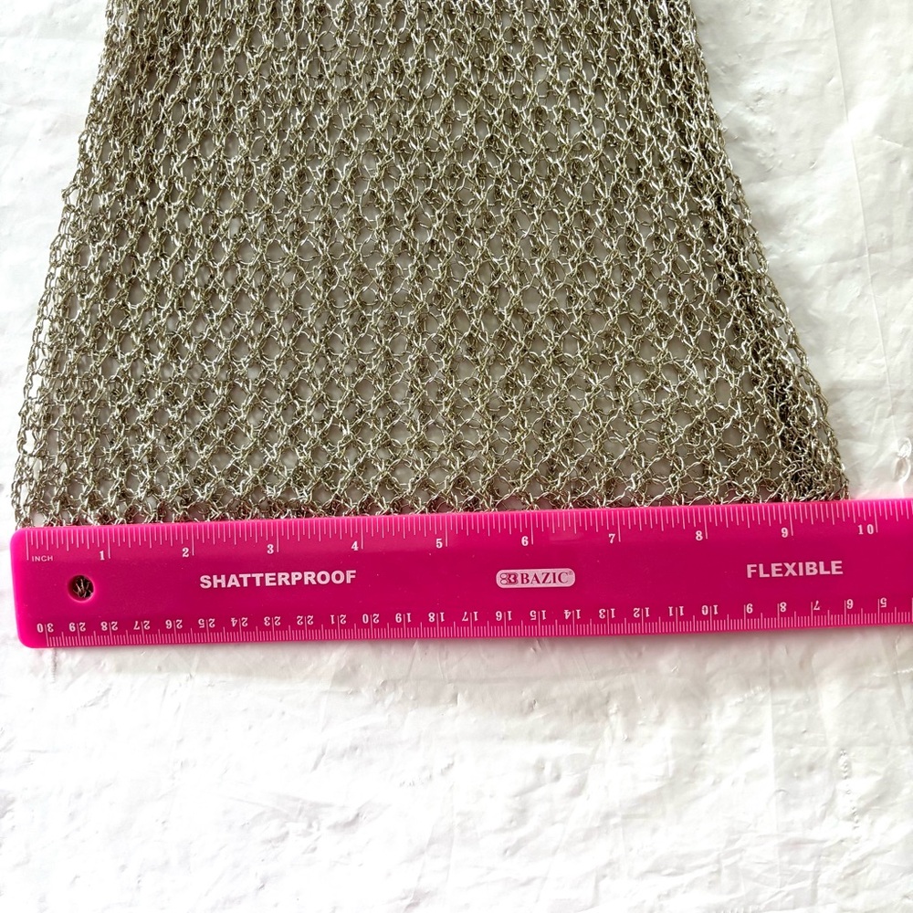 Meshki Silver Hilton Diamanté Mesh Crop Top SZ S Worn Once - Picture 11 of 12